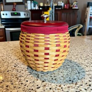 NWOT Longaberger 2005 Strawberry Large Ice Bucket Canister Basket